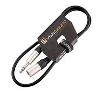 VisioSound Male XLR to 6.35mm Stereo TRS Jack Lead/Balanced Signal/Audio Speaker Cable 1m Black
