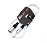 VisioSound Male XLR to 6.35mm Stereo TRS Jack Lead/Balanced Signal/Audio Speaker Cable 1m White