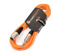 VisioSound Male XLR to 6.35mm Stereo TRS Jack Lead/Balanced Signal/Audio Speaker Cable 3m Orange