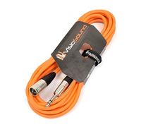 VisioSound Male XLR to 6.35mm Stereo TRS Jack Lead/Balanced Signal/Audio Speaker Cable 6m Orange