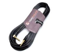 VisioSound Premium Guitar Bass Lead 6.35mm 1/4" Angled Jack/Pro Noiseless Instrument Cable (Black, 6m)