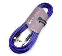 VisioSound Premium Guitar Bass Lead 6.35mm 1/4" Angled Jack/Pro Noiseless Instrument Cable (Indigo, 6m)