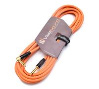 VisioSound Premium Guitar Bass Lead 6.35mm 1/4" Angled Jack/Pro Noiseless Instrument Cable (Orange, 6m)
