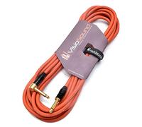 VisioSound Premium Guitar Bass Lead 6.35mm 1/4" Angled Jack/Pro Noiseless Instrument Cable (Red, 6m)