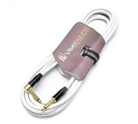 VisioSound Premium Guitar Bass Lead 6.35mm 1/4" Angled Jack/Pro Noiseless Instrument Cable (White, 6m)