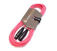VisioSound Premium Microphone Lead Male XLR to Female XLR/Pro Noiseless Balanced Cable (6m, Pink)