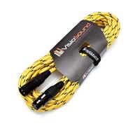 VisioSound Premium Tweed Male to Female XLR Mic Lead/Braided Balanced Microphone Cable (Yellow/Black, 10m)