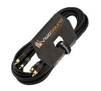 VisioSound Twin Phono 2 x RCA to 2 x RCA Phono Plug Twin Lead/Stereo DJ Hi-Fi Audio Cable 5m