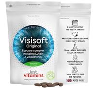 Visisoft™ Lutein 10mg with Zeaxanthin & Bilberry | 90 Vegan Capsules | | Eye Health & Vision Support. Protects from Blue Light | Added Vitamin A, Riboflavin & Zinc | UK Made - Just Vitamins