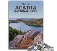 Visit Acadia National Park 1000 Piece Jigsaw Puzzles for Teenagers, Educational Games DIY Toys with Matching Poster And Trivia Sheet for Age 14+ 1000pcs (50x75cm)
