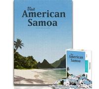 Visit American Samoa Jigsaw Puzzles for Teenagers 1000 Piece Puzzle,Game Toys Every Piece Is Unique - Challenging Family Fun Game 75x50cm