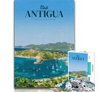 Visit Antigua Jigsaw Puzzles for Adults 1000 Jigsaws,Family Game Stress Reliever Difficult Challenge Secret Santa Gifts 38x26cm