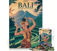 Visit Bali︰ Island of The Gods Adults 1000 Pieces Puzzle Reasoning Practice Easy Enjoyment Premium Edges Lovely Gift (38x26cm)