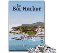 Visit Bar Harbor 1000 Piece Jigsaw Puzzles for Teenagers,Stress Reliever Difficult Challenge Unique Home Decor And Gifts (50x75cm)