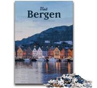 Visit Bergen Jigsaw Puzzles for Adults Teenagers Jigsaws Puzzle, Educational Games Home Decoration Birthday Present, Gifts, Wall Art 1000pcs (26x38cm)