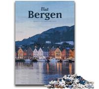 Visit Bergen Jigsaw Puzzles for Teenagers, Educational Games Home Decoration Birthday Present, Gifts, Wall Art 2000pcs (70x100cm)