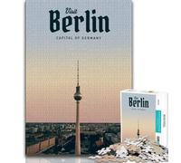Visit Berlin Jigsaw Puzzles for Adults 1000 Piece,Challenging Game Toys Every Piece Is Unique - Challenging Family Fun Game 50x75cm