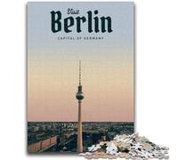 Visit Berlin Jigsaw Puzzles for Adults 1000 Piece, Family Activity with Matching Poster And Trivia Sheet for Age 14+ 1000pcs (26x38cm)