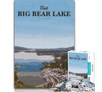 Visit Big Bear Lake 2000 Piece Jigsaw Puzzle for Adults And Teenagers,Staycation Kill Time Every Piece Is Unique - Challenging Family Fun Game 70x100cm