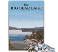 Visit Big Bear Lake Jigsaw Puzzles for Adults 1000 Piece, Family Activity with Matching Poster And Trivia Sheet for Age 14+ 1000pcs (26x38cm)