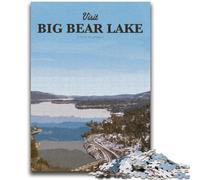 Visit Big Bear Lake Jigsaws Puzzles 1000 Pieces for Adults Gifts, Staycation Kill Time Birthday Present, Gifts, Wall Art for 14+ 1000pcs (50x75cm)