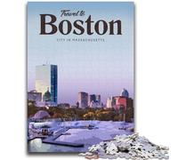 Visit Boston Jigsaw Puzzles for Adults 1000 Jigsaws, Challenging Game for Is Ideal As A Gift for The Whole Family 1000pcs (50x75cm)