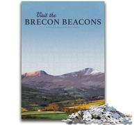 Visit Brecon Beacons Jigsaws Puzzles 1000 Pieces for Adults Gifts, Staycation Kill Time Birthday Present, Gifts, Wall Art for 14+ 1000pcs (26x38cm)