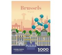 Visit Brussels Jigsaw Puzzle 1000 Pieces, Historic Square Architecture, 1000 Pieces for Adults, Birthday Gift for Adults, Screen-Free Fun, 52x38cm/1000pcs