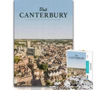 Visit Canterbury Jigsaw Puzzles for Adults 1000 Piece Puzzle,Help The Brain Exercise Addictive Toys to Cultivate Patience A Work of Art 38x26cm