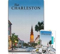 Visit Charleston Jigsaws 1000 Pieces for Adults,Challenging To Complete But Fun And Humorous Unique Home Decor And Gifts 50x75cm