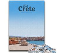 Visit Crete 1000 Pieces Jigsaw Puzzle For Adults Teens, Help The Brain Exercise Addictive Toys to Cultivate Patience Perfect Decoration 1000pcs (50x75cm)