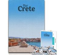Visit Crete Jigsaws 1000 Pieces for Adults,Challenging To Complete But Fun And Humorous Unique Home Decor And Gifts 38x52cm
