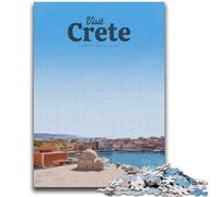 Visit Crete Jigsaws 1000 Pieces for Teenagers, Challenging Game Toys Every Piece Is Unique - Challenging Family Fun Game 1000pcs (26x38cm)