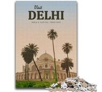 Visit Delhi Puzzles for Adults And Teenagers, Help The Brain Exercise Addictive Toys to Cultivate Patience Perfect Decoration 1000pcs (26x38cm)