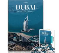 Visit Dubai 1000 Piece Jigsaw Puzzle for Adults And Teenagers,Toys Educational Games Stress Relieving Wall Decoration 38x26cm