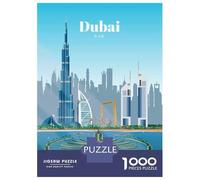 Visit Dubai 1000 Piece Jigsaw Puzzle, Historic Square Architecture, Premium Paper Puzzle, Decorative Artwork for Travel Lovers, Paper Board, 38x26cm/1000pcs