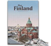 Visit Finland Jigsaw Puzzles for Adults 1000 Piece Puzzle, Educational Toy Funny Family Games Unique Home Decor 1000pcs (26x38cm)