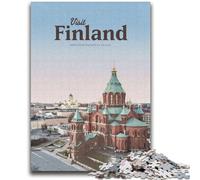 Visit Finland Jigsaw Puzzles for Adults 1000 Piece Puzzle, Educational Toy Funny Family Games Unique Home Decor 2000pcs (70x100cm)