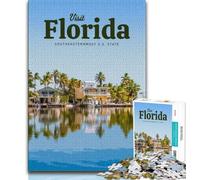 Visit Florida Jigsaw Puzzles for Adults 1000 Jigsaws,Family Game Stress Reliever Difficult Challenge Secret Santa Gifts 50x75cm