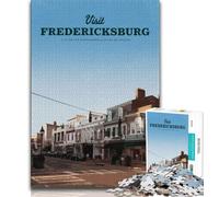Visit Fredericksburg 1000 Piece Jigsaw Puzzles for Teenagers,Challenging Game And Family Play with Fully Interlocking Randomly Shaped Pieces 38x26cm