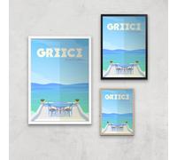 Visit... Greece Giclée Art Print - A3 - White Frame