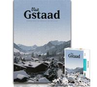 Visit Gstaad 1000 Piece Jigsaw Puzzle for Adults And Teenagers,Educational Games Wall Decoration Unique Birthday And Xmas Gifts 38x26cm