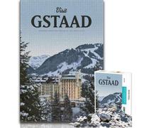Visit Gstaad 1000 Piece Jigsaw Puzzle for Adults Teens,Decompressing Intellectual Educational Toy Secret Santa Gifts 38x26cm
