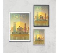 Visit... Hanoi Giclée Art Print - A2 - Wooden Frame