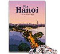 Visit Hanoi JigsawPuzzle 1000 Pieces for Adults,Toys Educational Games Stress Relieving Suitable for Desktop Decoration (38x26cm)
