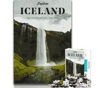 Visit Iceland 1000 Piece Jigsaw Puzzle for Adults And Teenagers,Staycation Kill Time Every Piece Is Unique - Challenging Family Fun Game 50x75cm