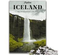 Visit Iceland Jigsaw Puzzles for Adults Teenagers Jigsaws Puzzle,Toys Educational Games Stress Relieving Suitable for Desktop Decoration (38x26cm)
