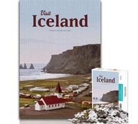Visit Iceland Puzzles for Teenagers Teens 1000pc Puzzle,Pattern Assembly Fun at Home Activities,Birthday Present,Travel Gifts 38x26cm