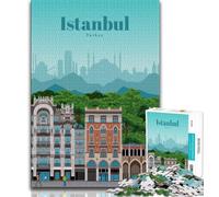 Visit Istanbul Jigsaw Puzzles for Adults,for Educational Game Challenge Toy for Is Ideal As A Gift for The Whole Family 50x75cm