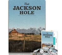 Visit Jackson Hole 1000 Piece Jigsaw Puzzle for Adults And Teenagers,Toys Educational Games Stress Relieving Wall Decoration 50x75cm